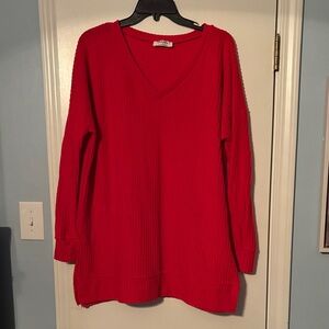 Zenana Outfitters Vibrant Red Knit Top
